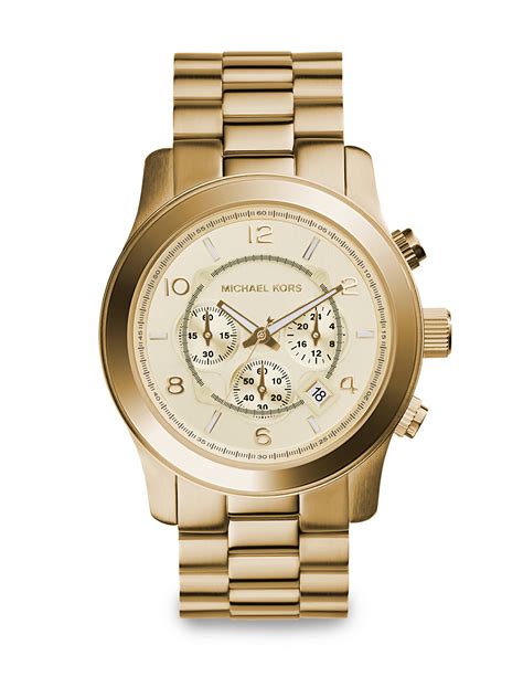 michael kors gold tone oversized runway chronograph watch mk8077